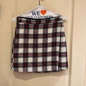 Plaid wool skirt